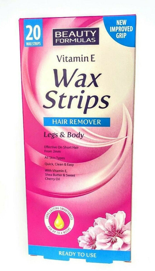 20 Beauty Formulas Wax Strips Legs & Body Hair Removal Men Ladies UK