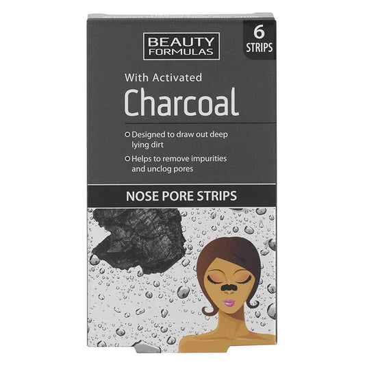 Beauty Formulas Activated Charcoal Nose Pore Strips Black 6 PCS - UK