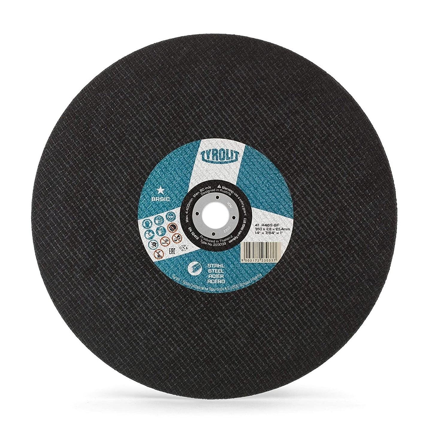 TYROLIT 223033 Cutting Disc for Steel - 350mm x 2.8mm x 25.4mm
