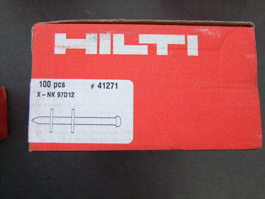 Hilti Nails X-NK 97D12 41271/8 - 100 Quantity - Steel/Concrete Nails for Heavy-Duty Fastening