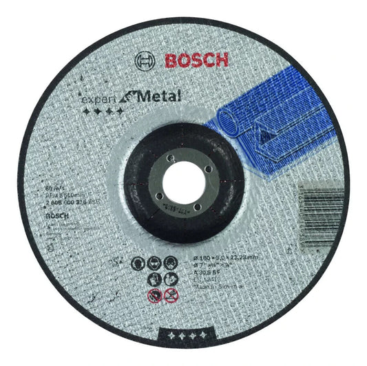 BOSCH BLADE 2608600316 Metal Cutting Discs, Depressed Centre. 180x22.2x3mm