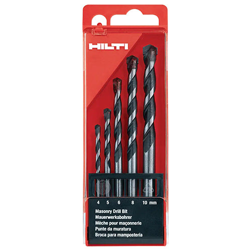 Hilti MDB Masonry Drill Bit Set 305059 - Set of 5 Masonry Drill Bits (4mm, 5mm, 6mm, 8mm, 10mm)