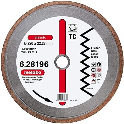 Metabo Diamant-Corte Classic TC Blade - 230mm x 22.23mm (628196000) - For Cutting Applications