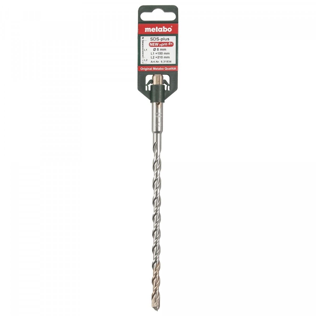 Metabo SDS-Plus PRO4 Drill Bit - 8.0mm x 210mm - High-Performance Drilling for Concrete