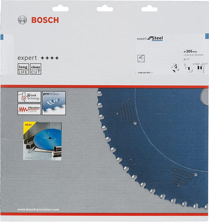 BOSCH 2608643061 Circular Saw Blade Expert for Steel, 305mm x 25.4mm x 2.6mm