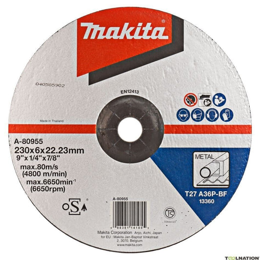 Makita Grinding Disc A-80955 - 230 x 6mm, for Steel - New in Pack