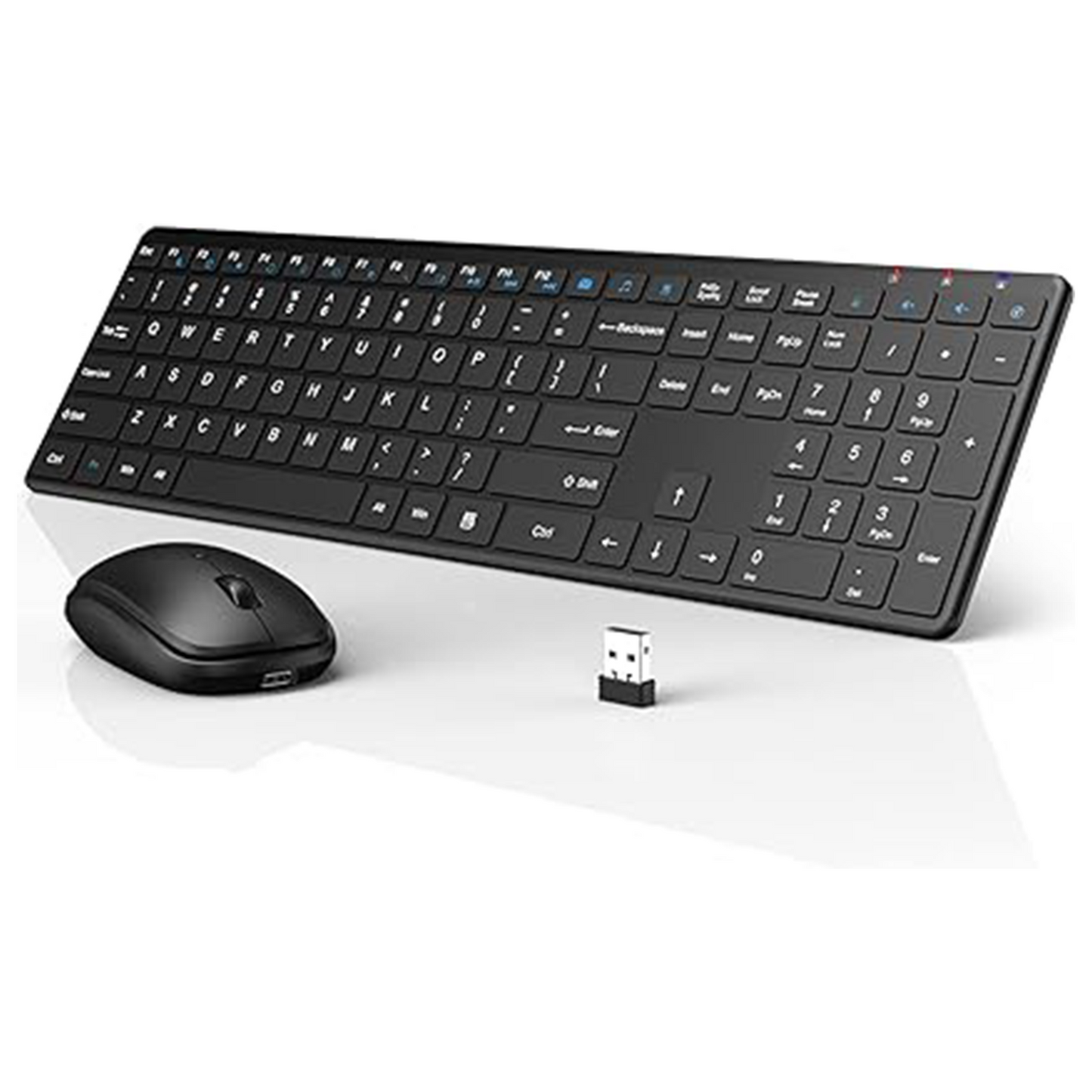 Wireless Keyboard Mouse Rechargeable Combo,2.4G USB, Build-in Lithium Battery UK