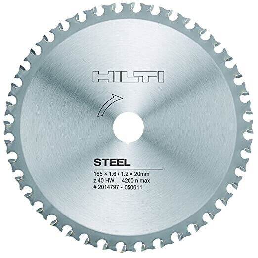 Hilti Circular Saw Steel Blade C SC MU 165x20mm 40 A (2014797 / 2330122) - High-Quality Cutting Blade for Steel