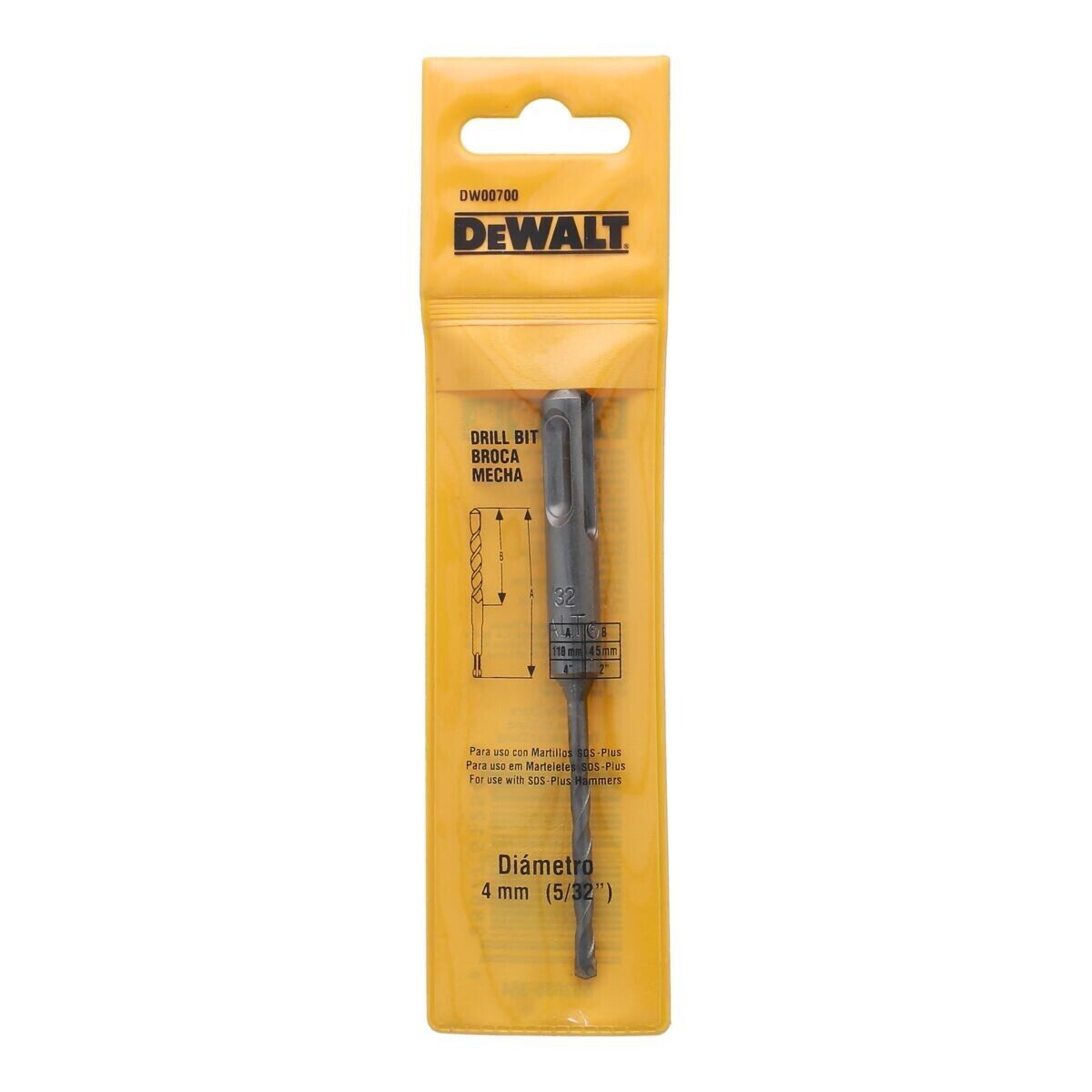 DEWALT DRILL BIT DW00700 4mm x 110mm rotary hammers with SDS plus holder UK Post